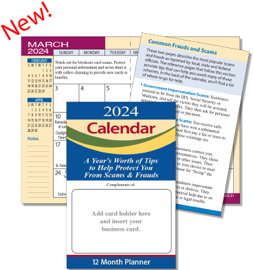 2024 Senior Fraud Prevention Pocket Planner Calendar